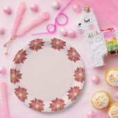 grillige roze winterkerstpunsettia papieren bordje (Feest)