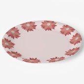 grillige roze winterkerstpunsettia papieren bordje (Gekanteld)