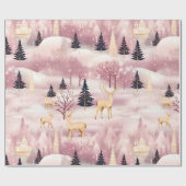 Grillige Roze Winterlandschap (1) Cadeaupapier (Vlak)