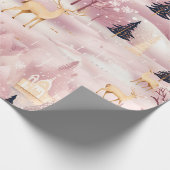 Grillige Roze Winterlandschap (1) Cadeaupapier (Hoek)