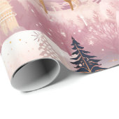 Grillige Roze Winterlandschap (1) Cadeaupapier (Rol Hoek)