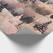Grillige Roze Winterlandschap (2) Cadeaupapier (Hoek)
