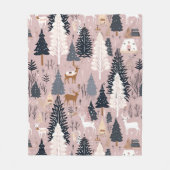 Grillige Roze Winterlandschap (3) Fleece Deken (Voorkant)