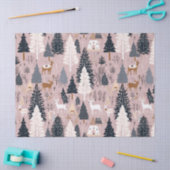 Grillige Roze Winterlandschap (3) Tissuepapier (Craft)