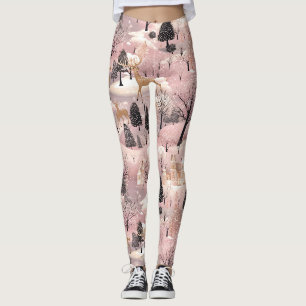 Grillige Roze Winterlandschap (4) Leggings