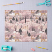 Grillige Roze Winterlandschap (4) Tissuepapier (Craft)