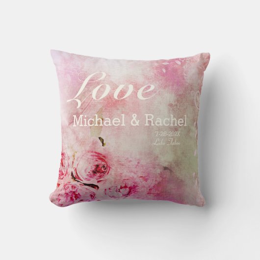 Grillige Rozen Aandenken Kussen (Voorkant)