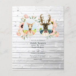Grillige Rustieke Bosland Herten Bruiloft Flyer