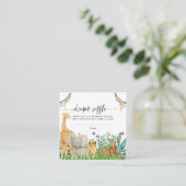 grillige Safari Dier Baby shower Luier Raffle Informatiekaartje (Staand voorkant)