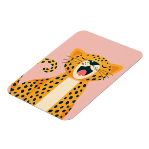Grillige safari dier gaapende cheeta cartoon magneet