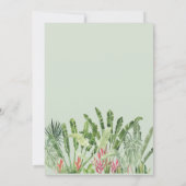 grillige Safari Dier Oerwoud Groen Baby shower Kaart (Achterkant)