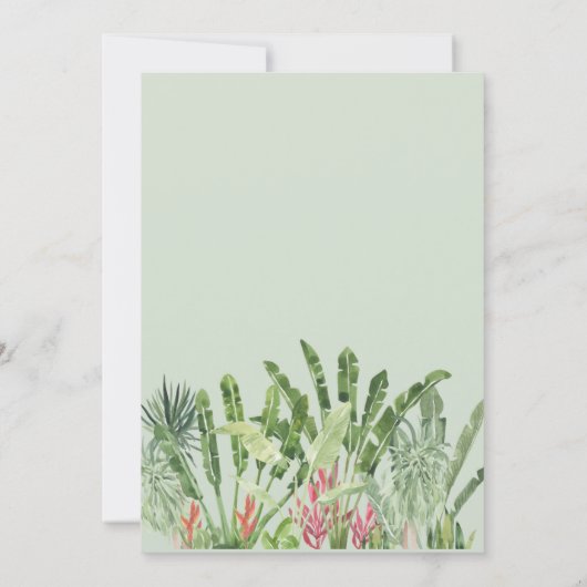 grillige Safari Dier Oerwoud Groen Baby shower Kaart (Achterkant)