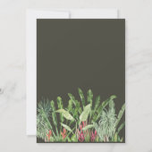 grillige Safari Dier Oerwoud Groen Baby shower Kaart (Achterkant)