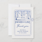 grillige sardines Vrijgezellenfeest bedankkaart (Voorkant)