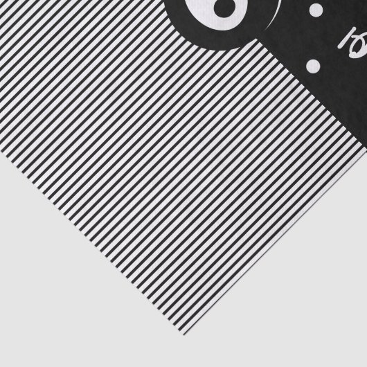 Grillige Schedel Zwart & Wit Stippen & Strepen Tissuepapier (Detail)