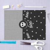 Grillige Schedel Zwart & Wit Stippen & Strepen Tissuepapier (Craft)