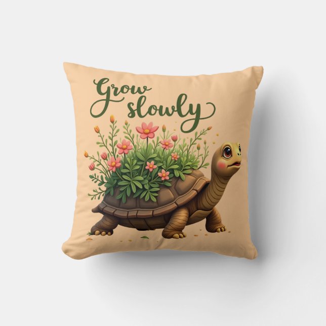 grillige schildpad bloemkussen kussen (Voorkant)