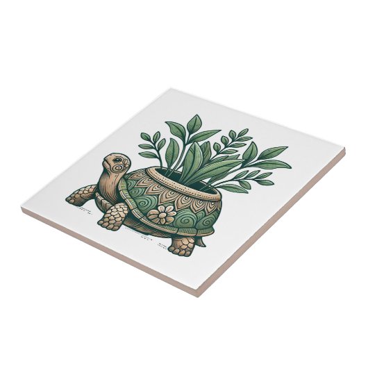 grillige schildpad tegeltje (Zijkant)