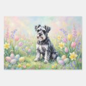 Grillige Schnauzer met Paaseieren Inpakpapier Vel (Voorkant 2)