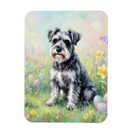Grillige Schnauzer met Pasen Eieren Flexibel Magneet