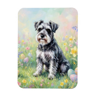 Grillige Schnauzer met Pasen Eieren Flexibel Magneet