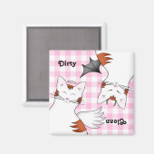 Grillige schone vuile katten magneet (Voorkant / Achterkant)