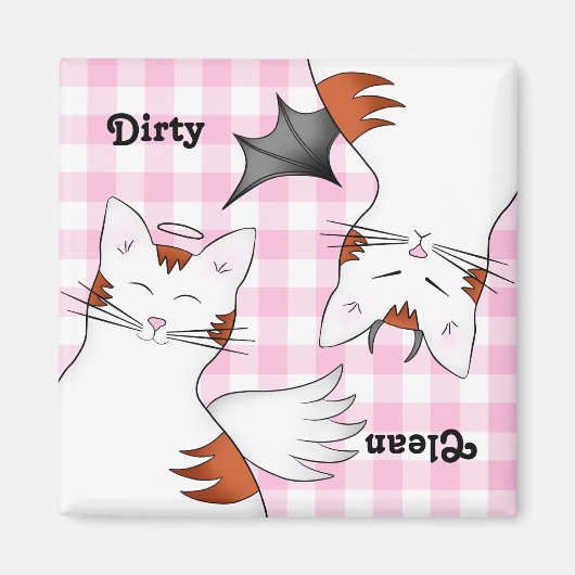 Grillige schone vuile katten magneet (Voorkant)