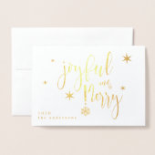 Grillige Script Blij En Vrolijk Foto Foliekaart Folie Kaarten (Voorkant met envelop)