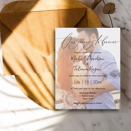 Grillige script, overlay foto trouwkaart