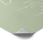 Grillige Script Sagegroene Handtekening Dranken Bo Poster (Hoek)