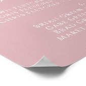 Grillige script | Stof-roze alfabetische zitplaats Poster (Hoek)