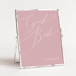 Grillige Script Stof Roze Gastboek Teken Poster