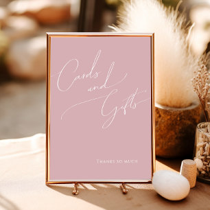 Grillige Script   Stof Roze Kaarten en Cadeaus Bor Poster
