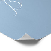Grillige script | Stofblauw gastenboek bord Poster (Hoek)