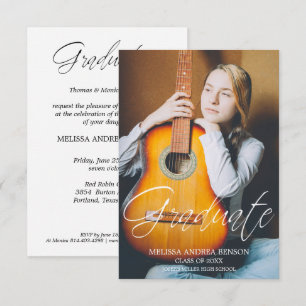 Grillige script typografie afgestudeerd middelbare kaart