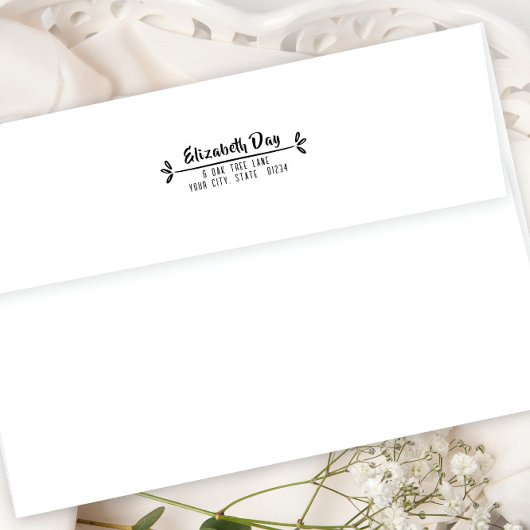 grillige scriptnaam aangepast retouradres  zelfinktende stempel