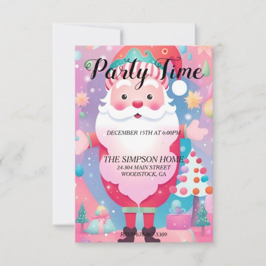 grillige sinterklaas kerstfeest uitnodiging (Voorkant)