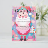 grillige sinterklaas kerstfeest uitnodiging (Staand voorkant)