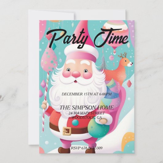 grillige sinterklaas kerstfeest uitnodiging (Voorkant)