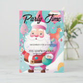 grillige sinterklaas kerstfeest uitnodiging (Staand voorkant)