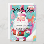 grillige sinterklaas kerstfeest uitnodiging (Voorkant / Achterkant)