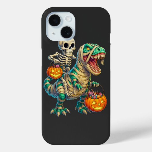 Grillige Skelet Rijdt Mummie T-Rex Halloween Case-Mate iPhone Case (Achterkant)
