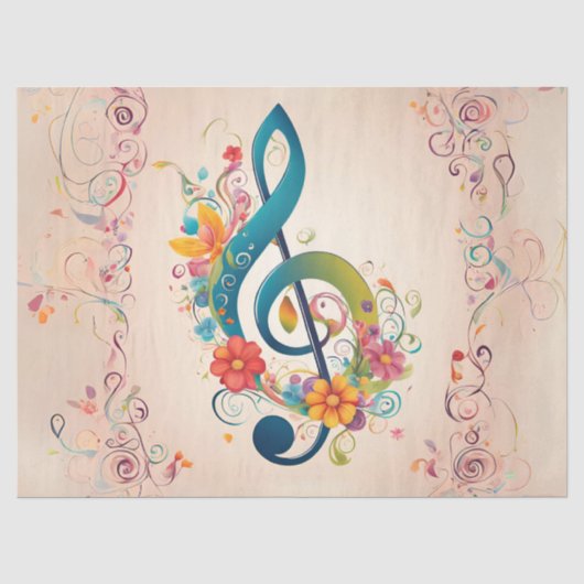 Grillige Sleutel Decoupage Tissuepapier (Voorkant)