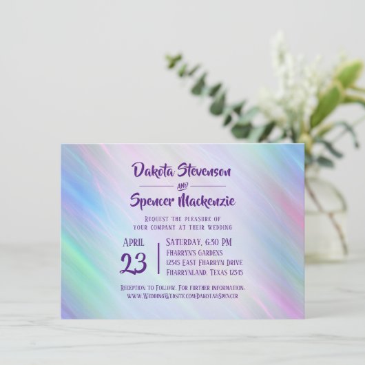 grillige slierten | Holo Fairy Pastel Regenboog Om Kaart (Staand voorkant)