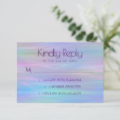 grillige slierten | Holo Fairy Pastel Regenboog Om RSVP Kaartje (Staand voorkant)