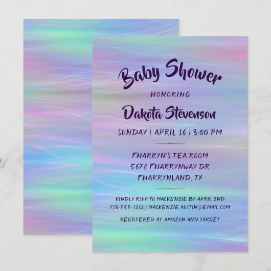 grillige slierten | Holo Fairy Pastel regenboogdou Kaart (Voorkant / Achterkant)