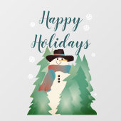 grillige sneeuwman en bomen raamsticker (Vel)