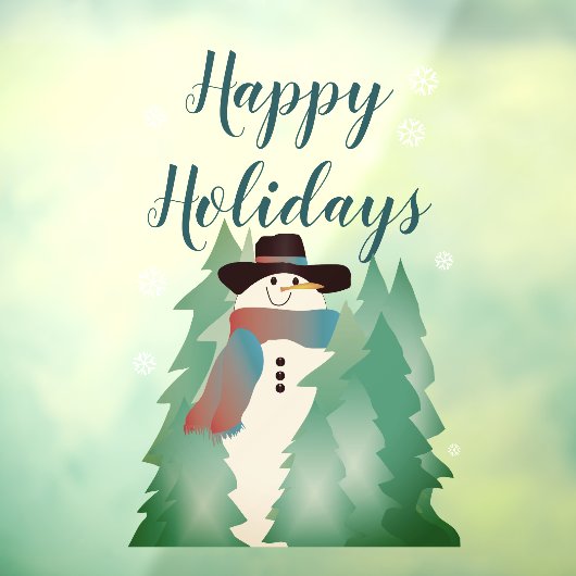 grillige sneeuwman en bomen raamsticker (Vel 3)