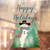 grillige sneeuwman en bomen raamsticker (Vel 2)