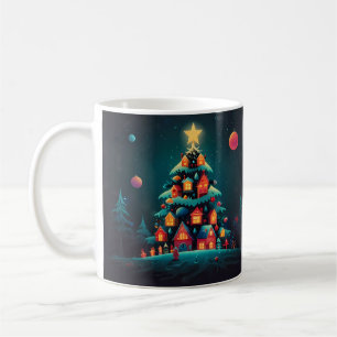 Grillige Sneeuwman Kerst Kunstwerk Koffiemok